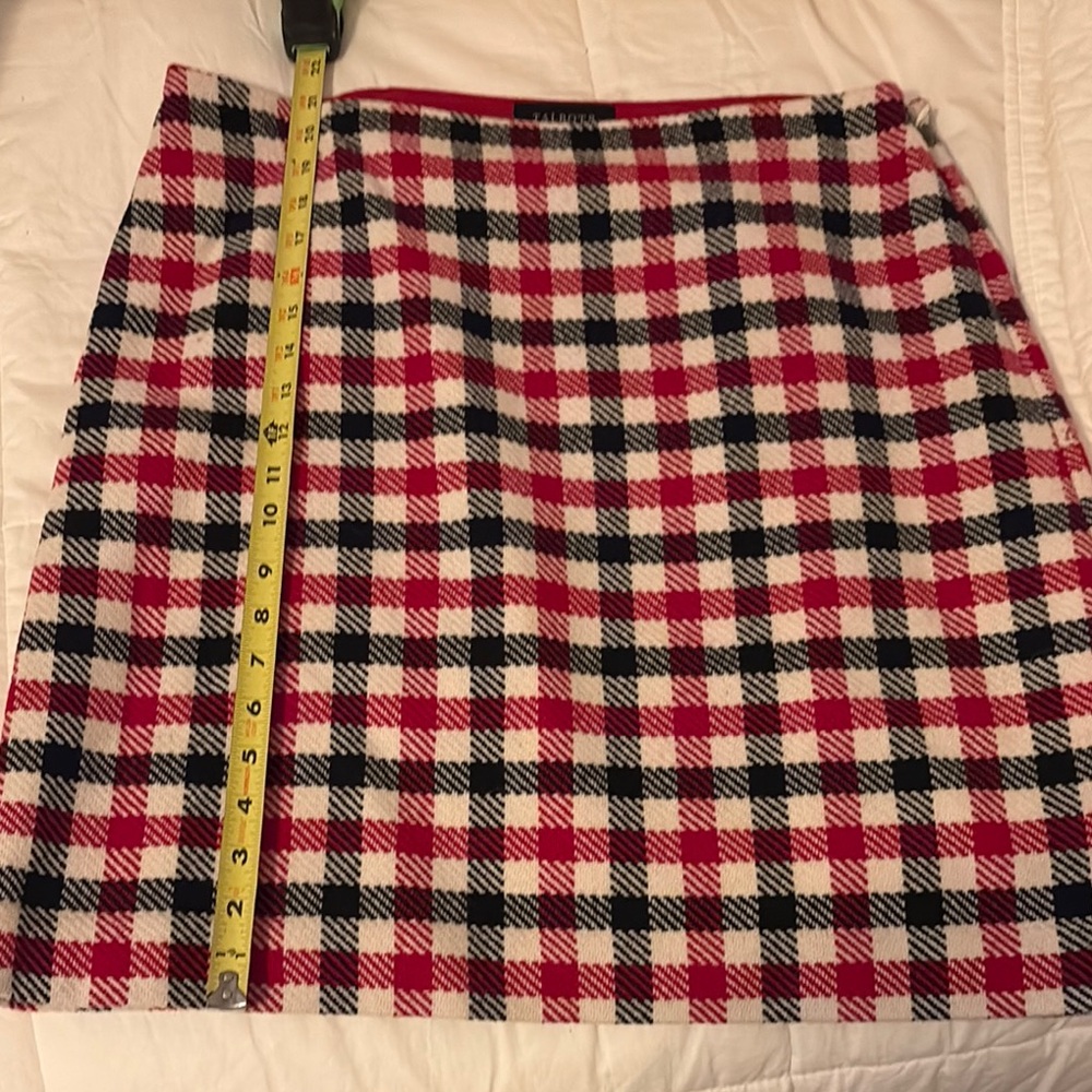 Talbots Red and Black A-Line Mini Skirt for Casual Wear